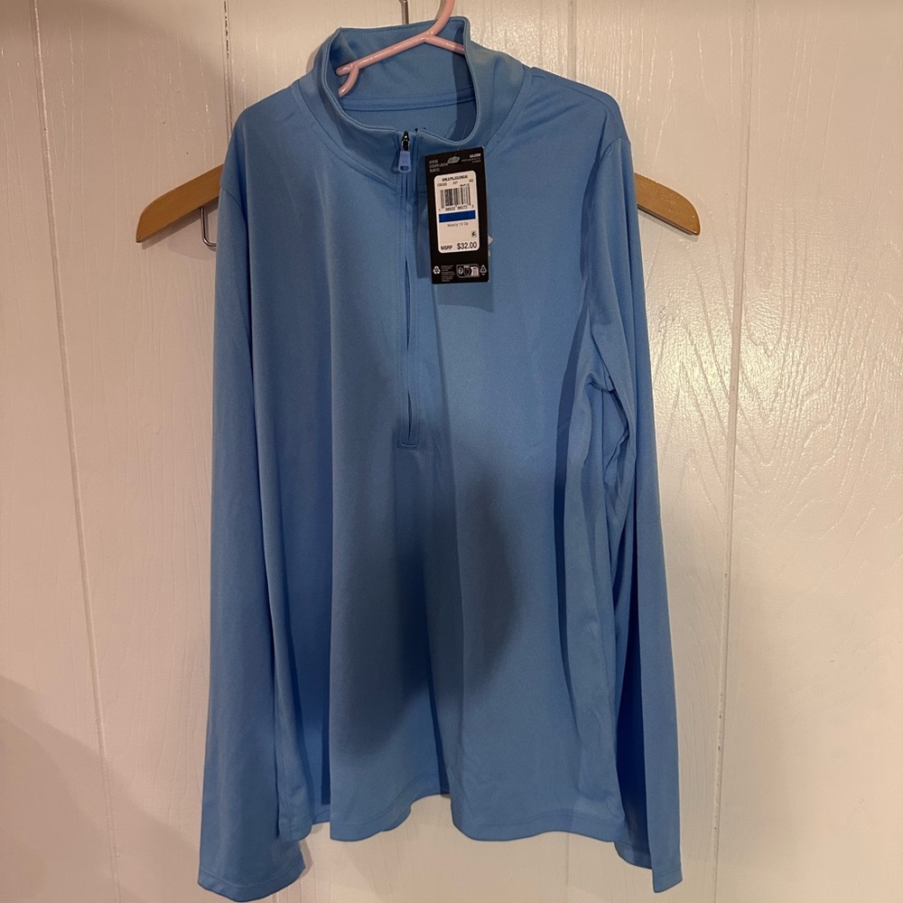Light Blue Girls's Quarter-Zip Performance Top